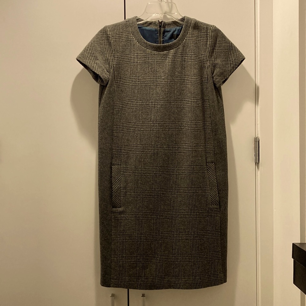 glen, plaid wool sheath with silk lining sheath dress